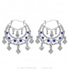 Boucles d'oreilles Savoyardes Niglo Femme Gitane Argent Saphir  IM#24338