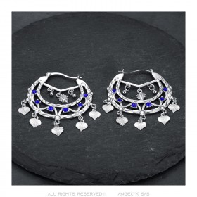 Niglo Women's Gitane Silver Sapphire Savoyard Earrings IM#24339