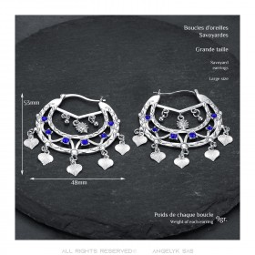 Savoyardes Niglo Ohrringe Frau Gitane Silber Saphir IM#24340