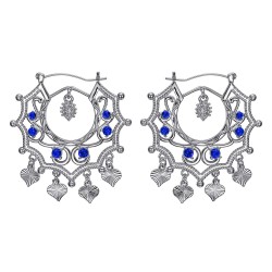 Santana Niglo Gitane Orecchini savoiardi in argento con zaffiro IM#24343