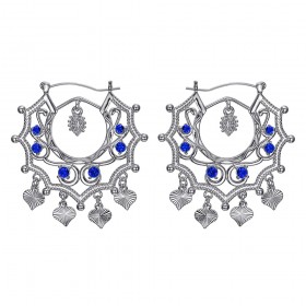 Boucles d'oreilles Savoyardes Santana Niglo Gitane Argent Saphir  IM#24343