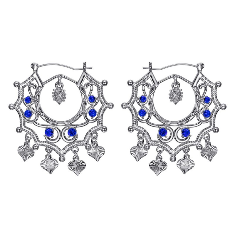 Santana Niglo Gitane Silver Sapphire Savoyard Earrings IM#24343