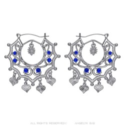Santana Niglo Gitane Orecchini savoiardi in argento con zaffiro IM#24344