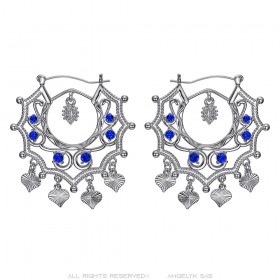 Boucles d'oreilles Savoyardes Santana Niglo Gitane Argent Saphir  IM#24344