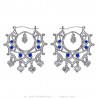 Boucles d'oreilles Savoyardes Santana Niglo Gitane Argent Saphir  IM#24344