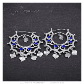 Boucles d'oreilles Savoyardes Santana Niglo Gitane Argent Saphir  IM#24345