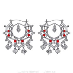 Santana Niglo Gitane Orecchini savoiardi in argento con rubino IM#24350
