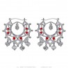 Boucles d'oreilles Savoyardes Santana Niglo Gitane Argent Rubis  IM#24350