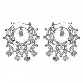 Boucles d'oreilles Savoyardes Santana Niglo Gitane Argent Diamant  IM#24355