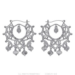 Boucles d'oreilles Savoyardes Santana Niglo Gitane Argent Diamant  IM#24356
