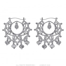 Boucles d'oreilles Savoyardes Santana Niglo Gitane Argent Diamant  IM#24356