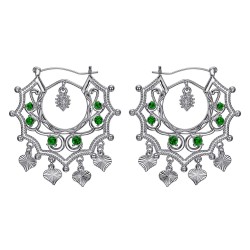Santana Niglo Gitane Orecchini savoiardi in argento con smeraldo IM#24361