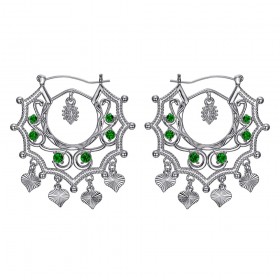 Santana Niglo Gitane Orecchini savoiardi in argento con smeraldo IM#24361