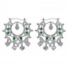 Boucles d'oreilles Savoyardes Santana Niglo Gitane Argent Emeraude  IM#24361