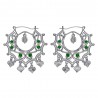 Santana Niglo Gitane Silver Emerald Savoyard Earrings IM#24361