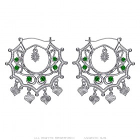 Santana Niglo Gitane Pendientes de plata esmeralda Savoyard IM#24362