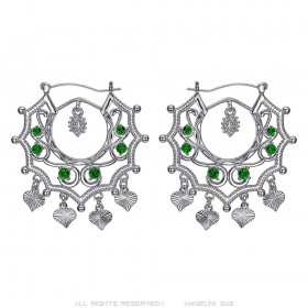 Santana Niglo Gitane Orecchini savoiardi in argento con smeraldo IM#24362