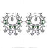 Boucles d'oreilles Savoyardes Santana Niglo Gitane Argent Emeraude  IM#24362