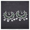 Boucles d'oreilles Savoyardes Santana Niglo Gitane Argent Emeraude  IM#24363