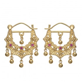 Savoyardes-Ohrringe Modell Perla Rose Saphir Gold IM#24367