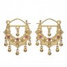 Pendientes Savoyardes Modelo Perla Zafiro Rosa Oro IM#24367