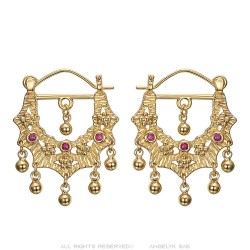 Savoyardes-Ohrringe Modell Perla Rose Saphir Gold IM#24368