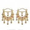 Pendientes Savoyardes Modelo Perla Zafiro Rosa Oro IM#24368