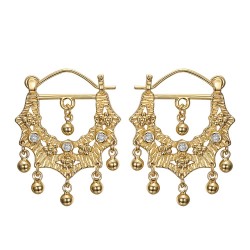 Orecchini Savoyardes Modello Perla Diamante Oro IM#24373