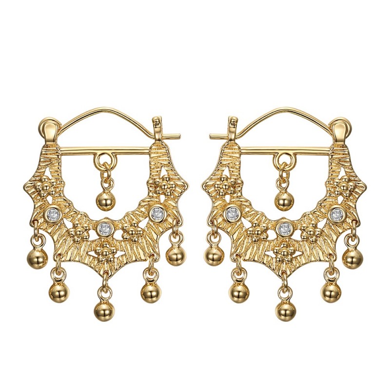 Earrings Savoyardes Model Perla Diamond Gold IM#24373