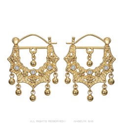 Orecchini Savoyardes Modello Perla Diamante Oro IM#24374