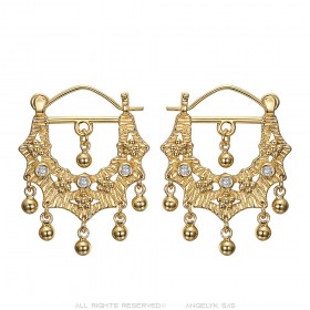 Pendientes Savoyardes Modelo Perla Diamante Oro IM#24374