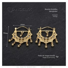 Boucles d'oreilles Savoyardes Modèle Perla Diamant Or  IM#24376