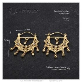 Pendientes Savoyardes Modelo Perla Diamante Oro IM#24376