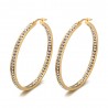 Earrings Creole zirconium Steel 50mm Gold IM#24379