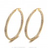 Earrings Creole zirconium Steel 50mm Gold IM#24380