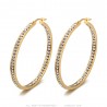 Earrings Creole zirconium Steel 50mm Gold IM#24380