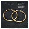 Earrings Creole zirconium Steel 50mm Gold IM#24382