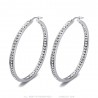 Boucles d'oreilles Créoles zirconium Acier 50mm Argent  IM#24386