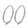 Zirconium Steel Hoop Earrings 50mm Silver IM#24386