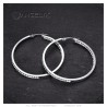 Boucles d'oreilles Créoles zirconium Acier 50mm Argent  IM#24387