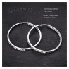 Boucles d'oreilles Créoles zirconium Acier 50mm Argent  IM#24388