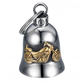 Motorradklingel Mocy Bell Bécane Edelstahl Gold IM#24397