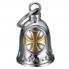Campana de motocicleta Mocy Bell Cruz Templaria Acero inoxidable Plata Oro IM#24405