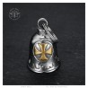 Campanello per moto Mocy Bell Croce Templare in acciaio inossidabile argento oro IM#24407