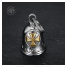 Motorradklingel Mocy Bell Kreuz Templer Edelstahl Silber Gold IM#24407