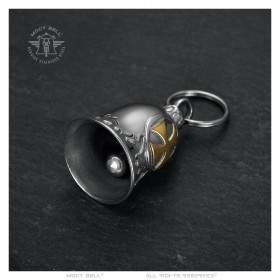 Campanello per moto Mocy Bell Croce Templare in acciaio inossidabile argento oro IM#24408