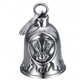 BOBIJOO Jewelry - Cloche Porte Bonheur Moto Acier 316L Tête de Mort Flamme  - 17,90 €