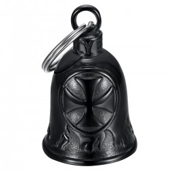 Campana per moto Campana del guardiano Croce templare Nero titanio Acciaio  IM#24417