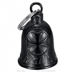 Campana per moto Campana del guardiano Croce templare Nero titanio Acciaio  IM#24418