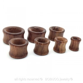 PIP0014 BOBIJOO Jewelry Plug Retractor Extender Wood Brown